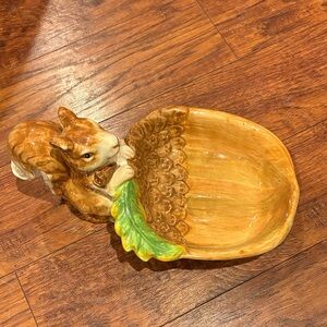 Pier 1 Hand-Painted Earthenware Bowl - Brown and Cream